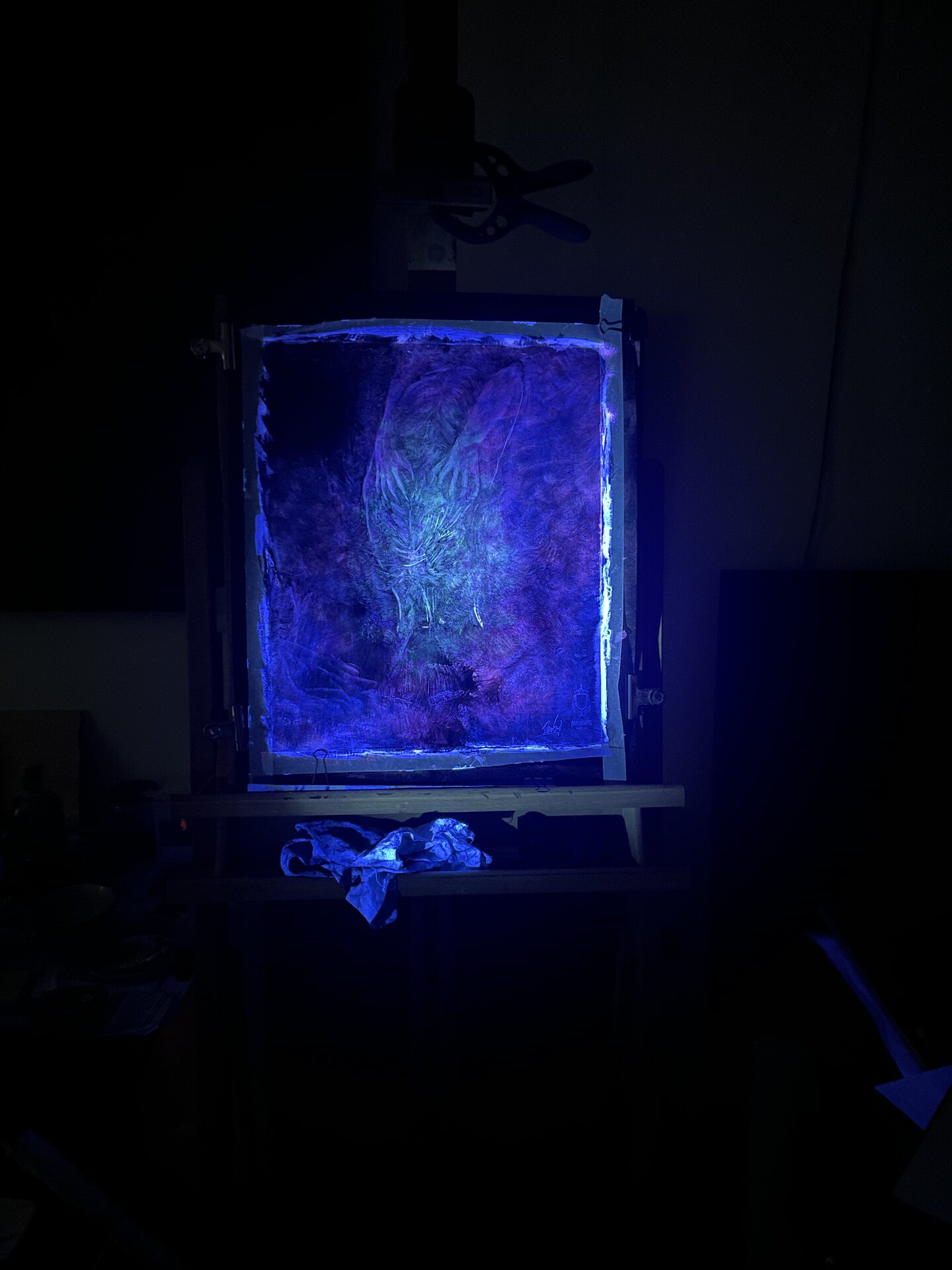 Œuvre Eurydice du Manoirs 2022 — En cour d'éxécution dans l'atelier noir