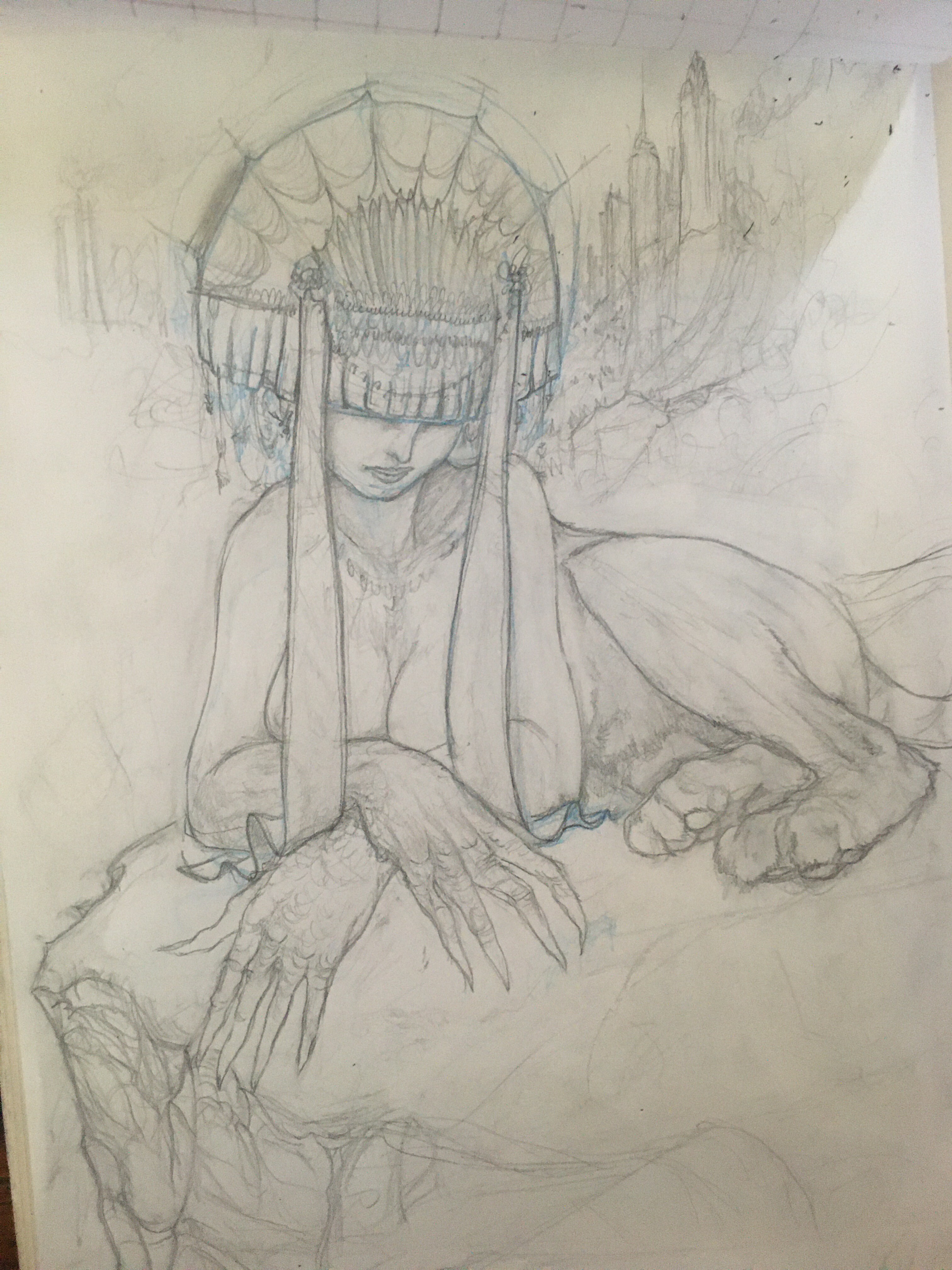 Œuvre Sphinge du Manoirs 2020 — Etude dessin